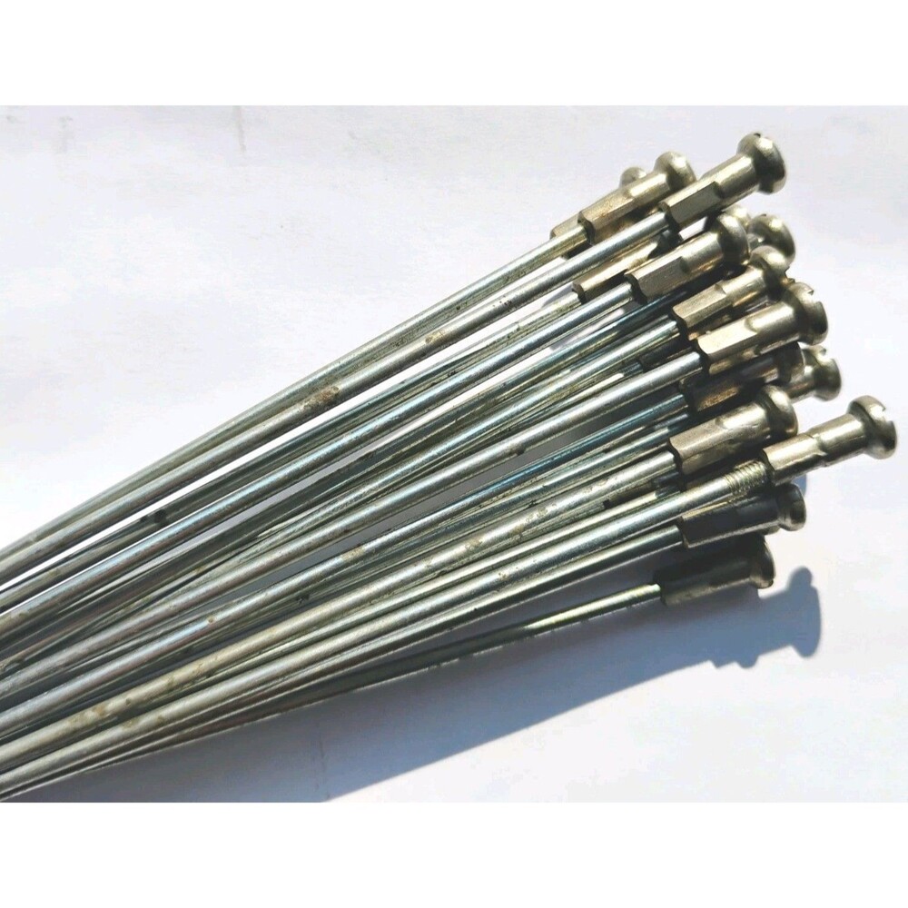 Lot Of 20 Stainless Steel 300mm Silver Bike Spokes 7.0g Each With Nipples